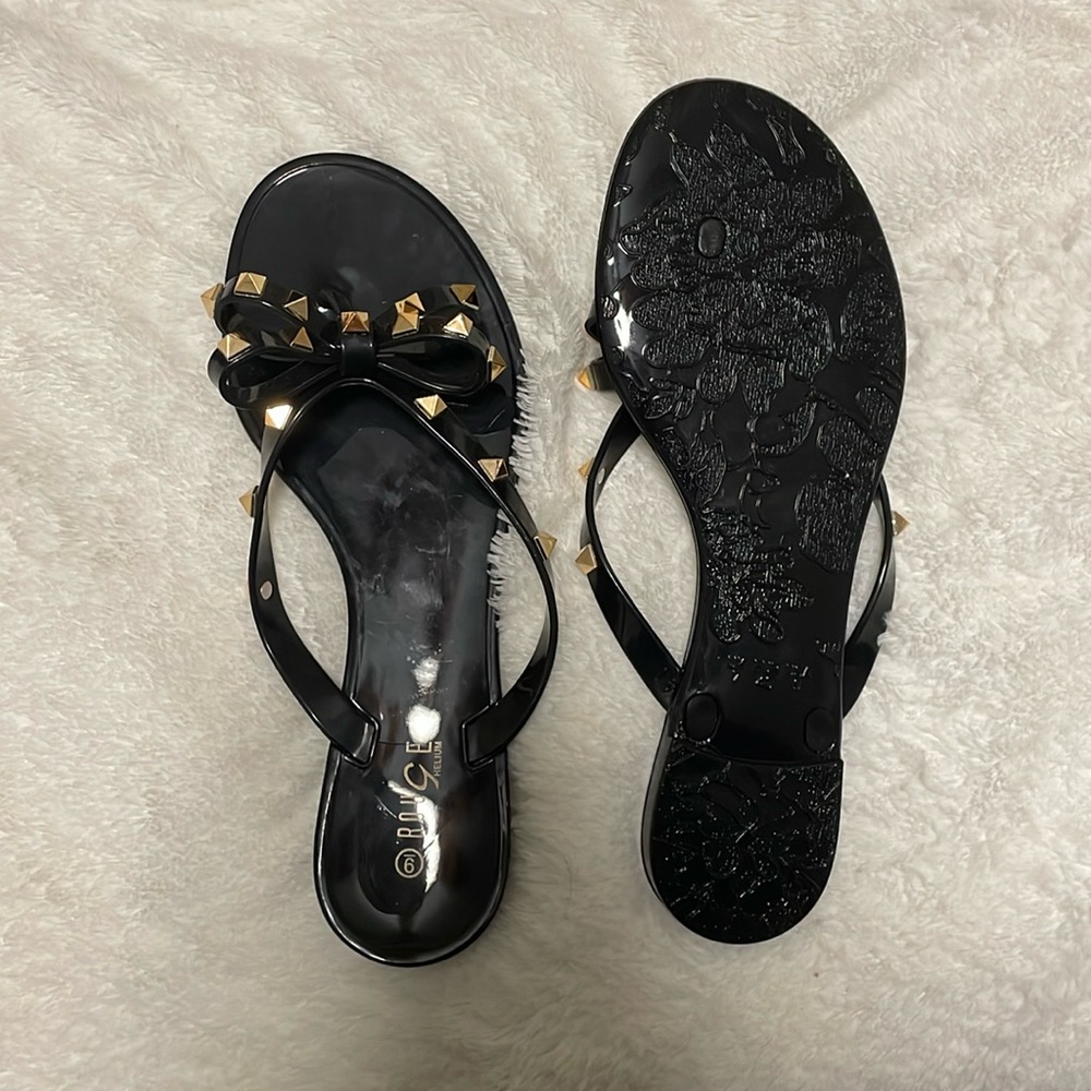 Black Studded Sandals